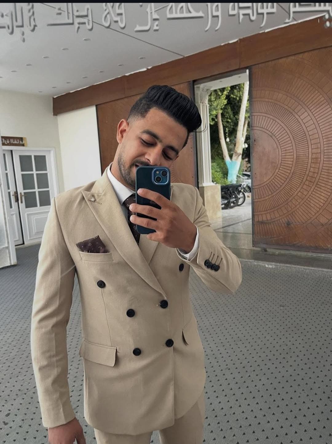 Men's Beige Double Breasted Suit | Slim Fit Wedding Blazer & Trousers - image 5