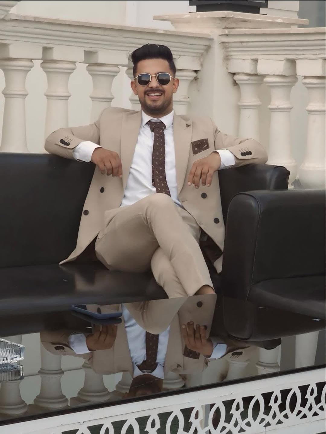 Men's Beige Double Breasted Suit | Slim Fit Wedding Blazer & Trousers - image 4
