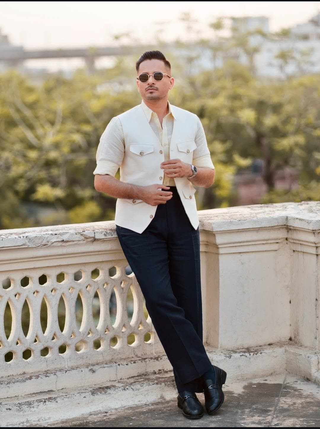 Men's Ivory Linen Waistcoat Outfit | Summer Wedding Formal Wear