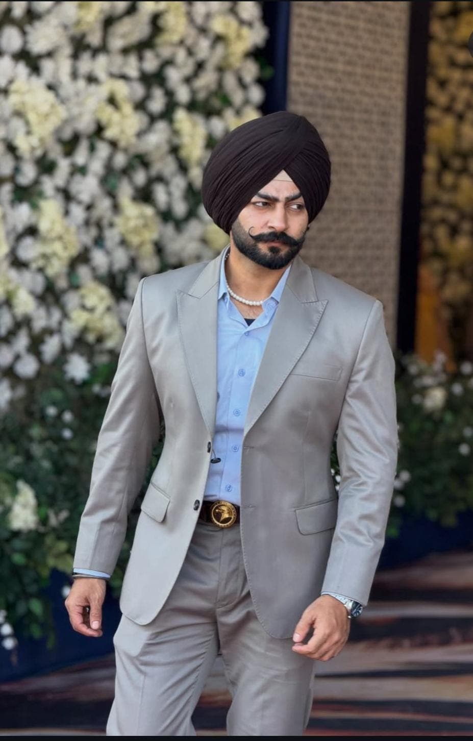 Men's Light Grey Suit - Terry Rayon, Slim Fit Wedding Suit