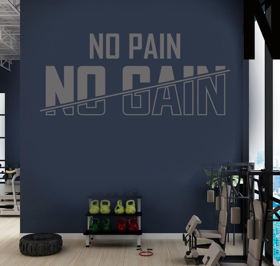 No Pain No Gain Vinyl Wall Decal | Gym Motivation Quote Wall Sticker NPNG - image 3