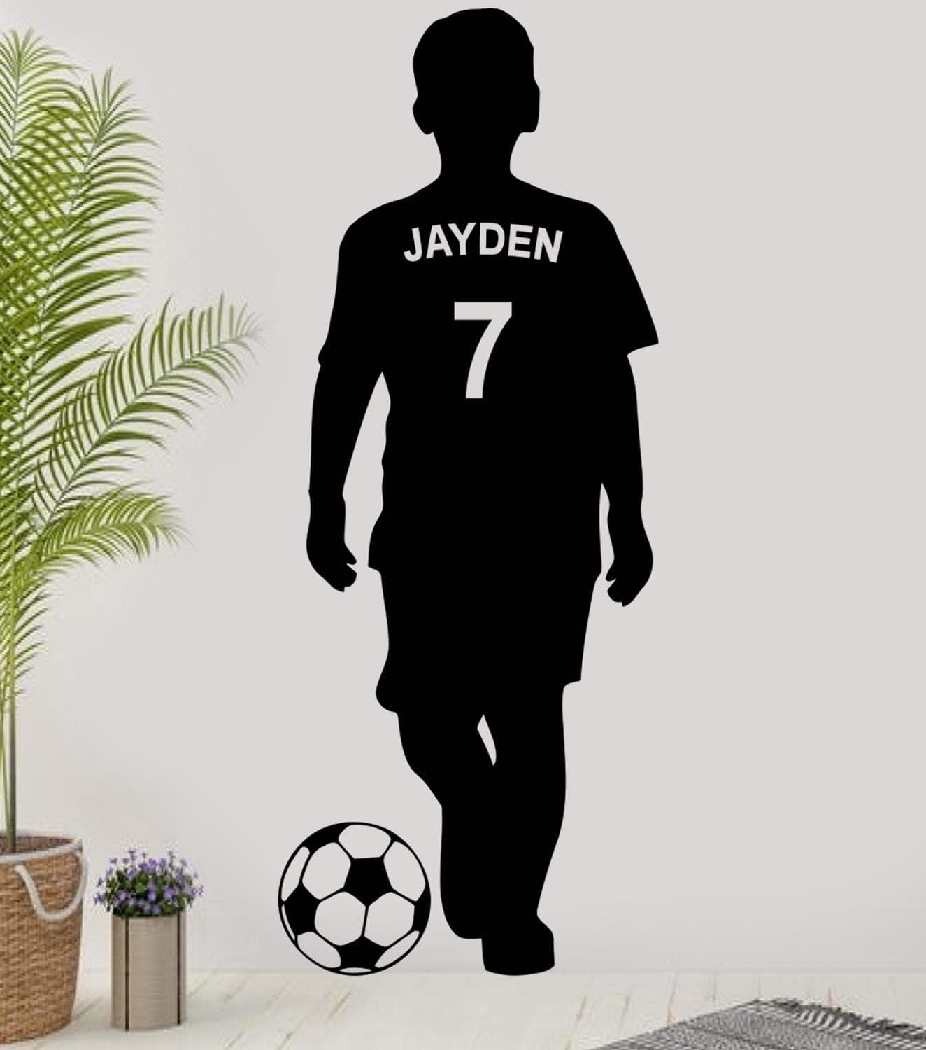 Personalised Football Wall Decal | Custom Name & Number, Kids Room Decor FB1 - image 4
