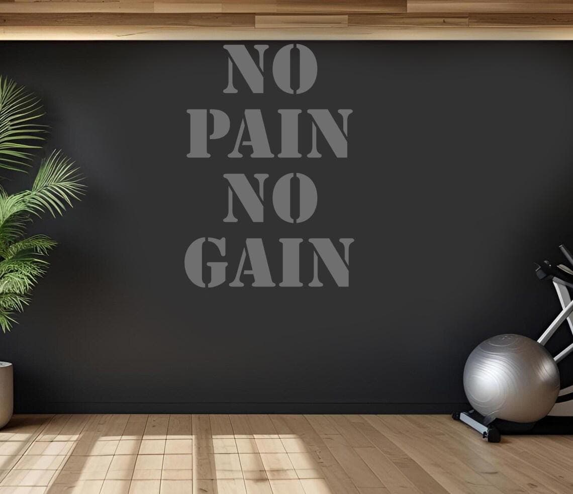 No Pain No Gain Vinyl Wall Decal | Gym Motivation Quote Wall Sticker NPNG S - image 4