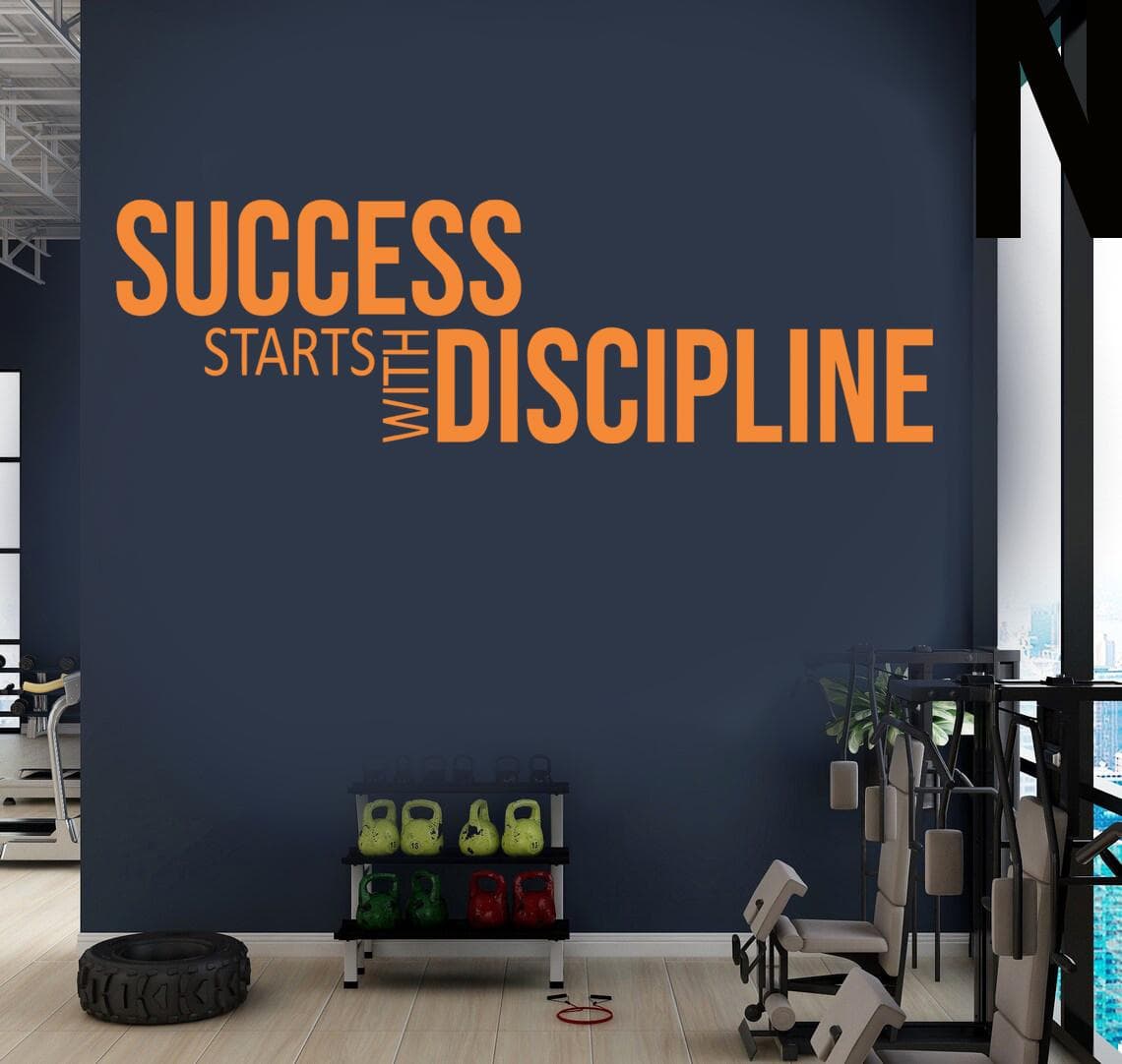 Success Starts With Discipline Wall Sticker | Gym Life Quote Decal | Motivational Fitness Wall Art | Home Gym Vinyl Decor | Inspiration - image 4
