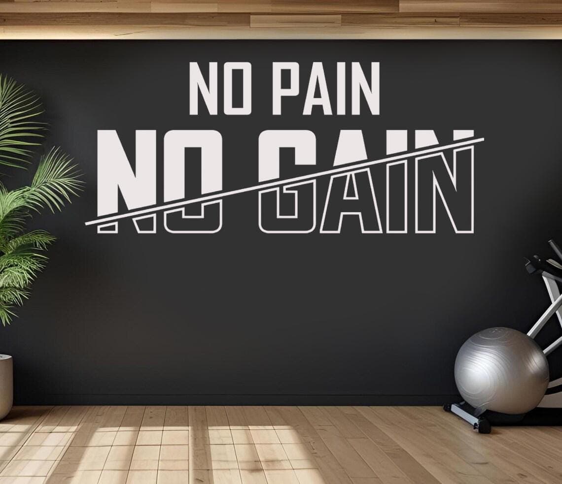 No Pain No Gain Vinyl Wall Decal | Gym Motivation Quote Wall Sticker NPNG - image 4
