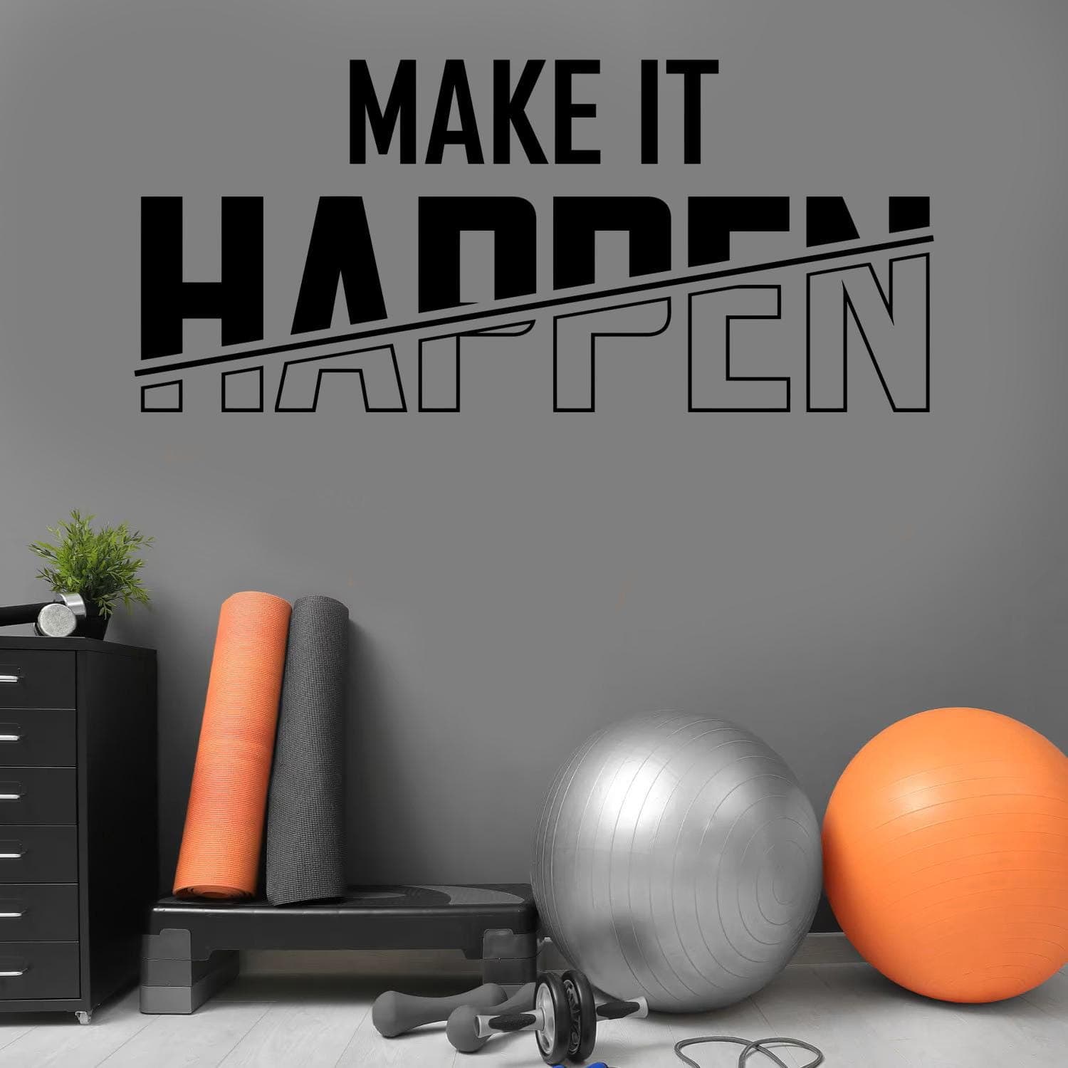 Make It Happen Wall Sticker | Gym Motivational Quote Decal | Home Gym Wall Art | Fitness Vinyl Wall Decor | Workout Room Inspiration Sign - image 4