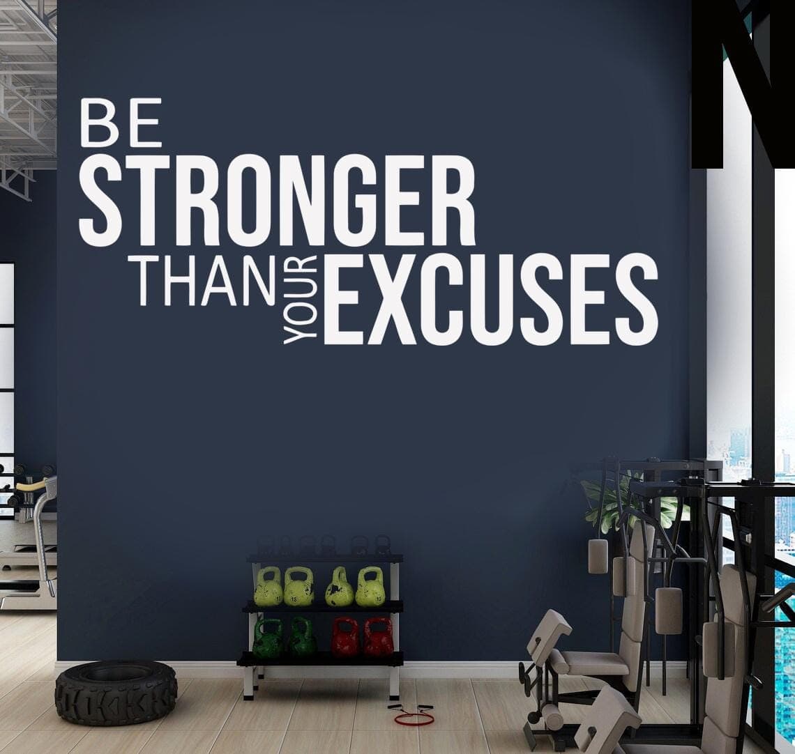 Be Stronger Than Your Excuses Wall Sticker | Motivational Gym Quote Decal | Home Gym Wall Art | Fitness Vinyl Wall Decor | Inspiration - image 3