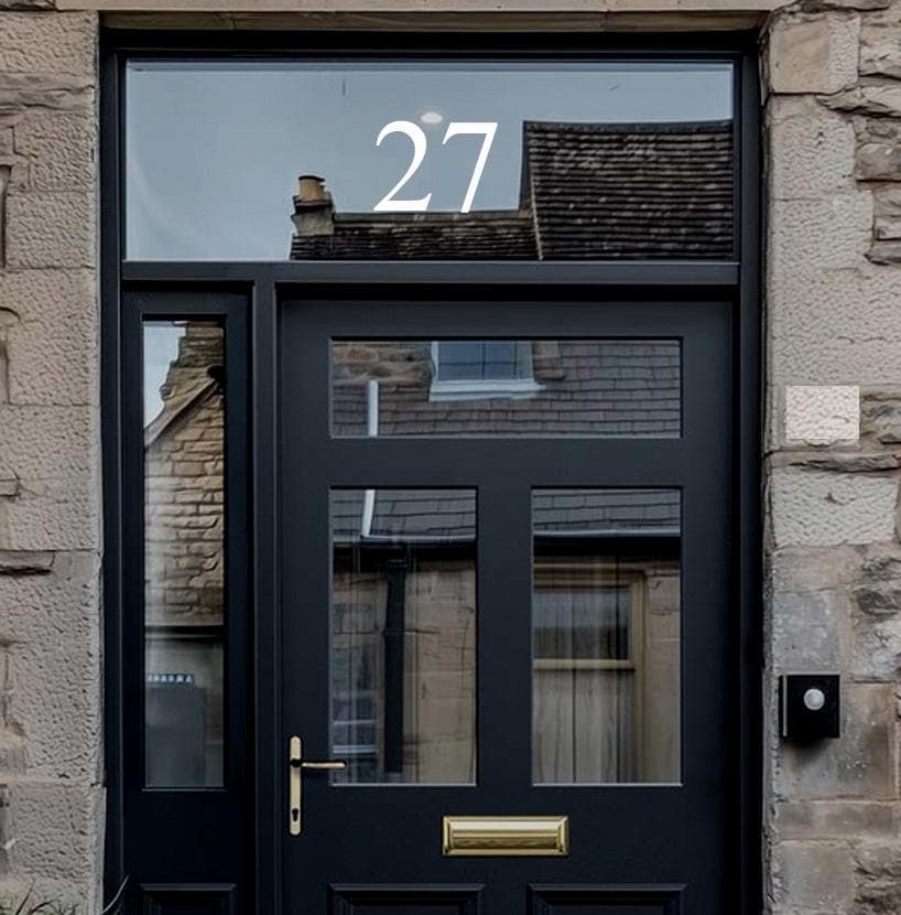 Personalised White Vinyl Door Number | Custom House Number Sticker | Modern Address Decal | Front Door Number | Waterproof Outdoor Sticker