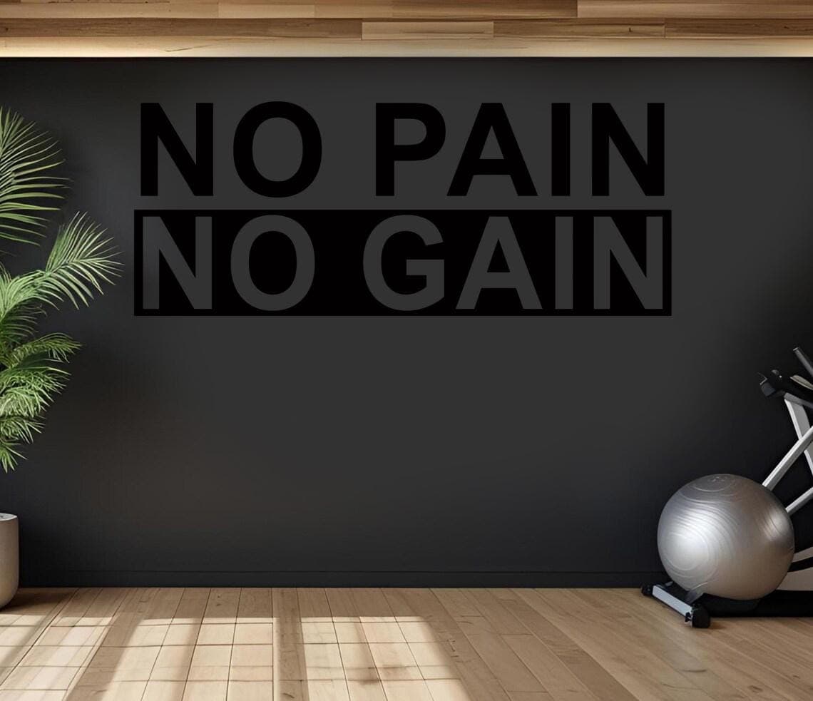 No Pain No Gain Wall Decal – Gym Quote Sticker – Fitness Motivation Vinyl – Home Gym Wall Art – Workout Inspiration Decor - image 3