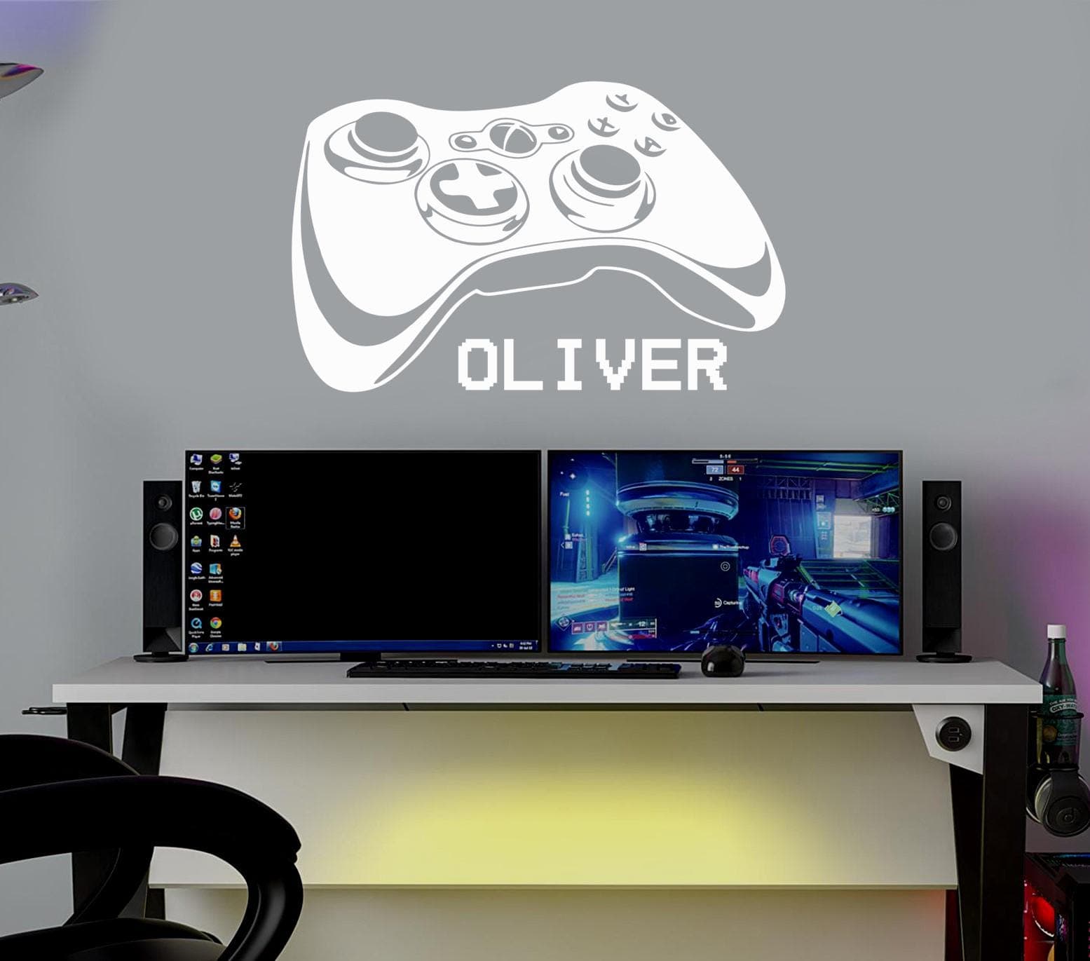 Personalised Gaming Controller Vinyl Wall Decal – Custom Gamer Name Art - image 4