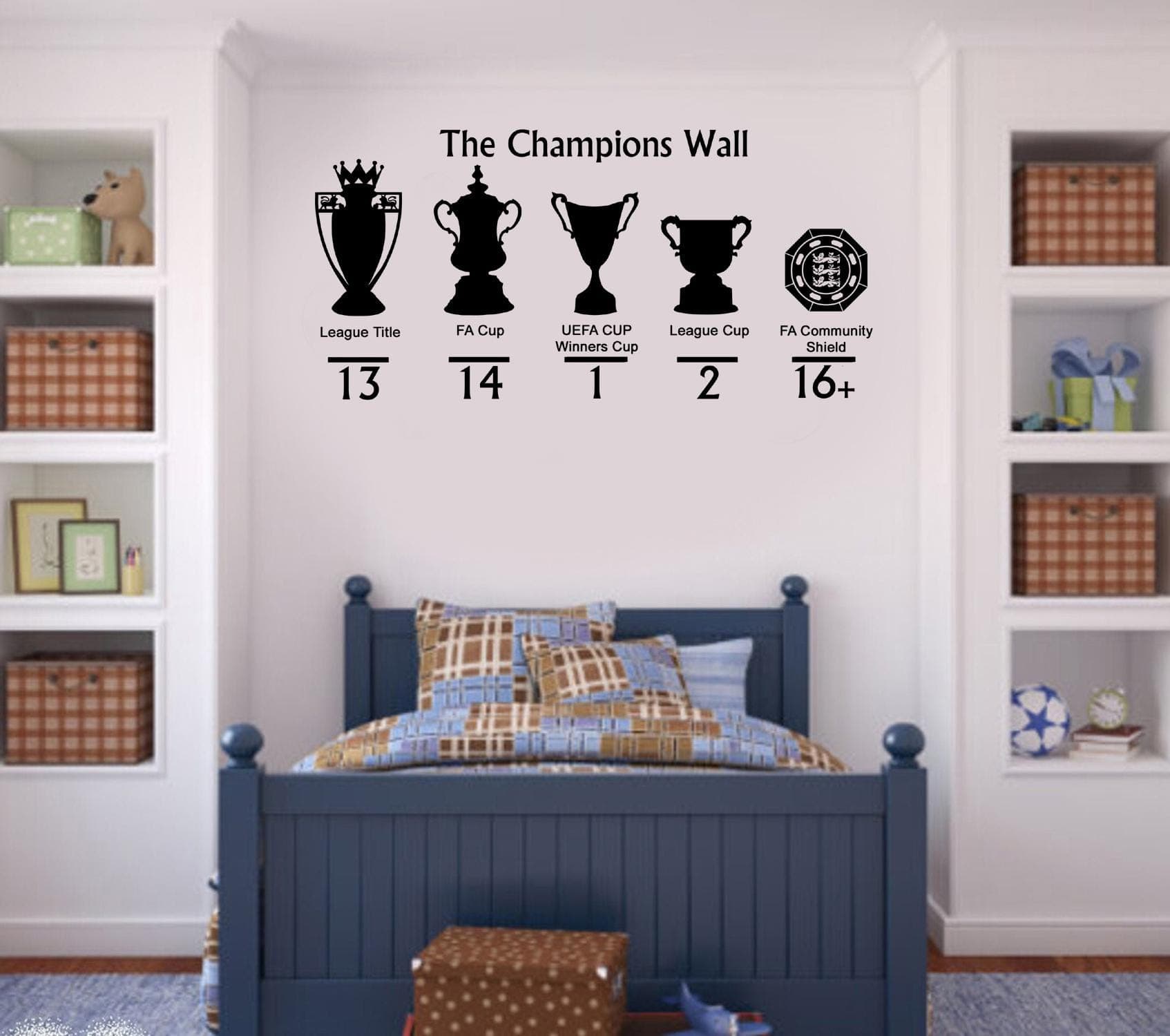 North London Red The Champions Wall Sticker | Football Trophy Wall Decal | Supporter Wall Art | Sports Bedroom Decor - image 5