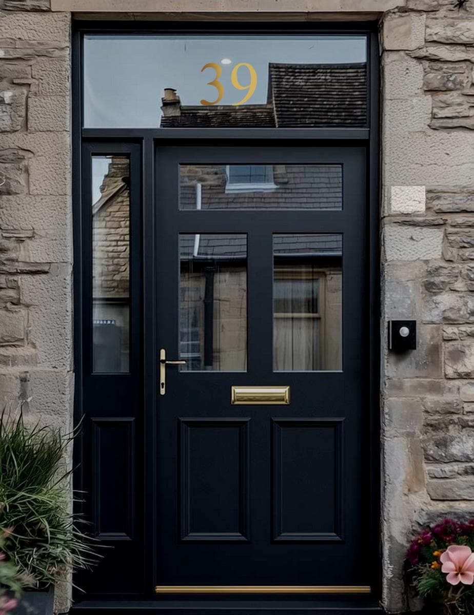 Personalised Gold Vinyl Door Number | Custom House Number Sticker | Modern Address Decal | Front Door Number | Waterproof Outdoor Sticker - image 3