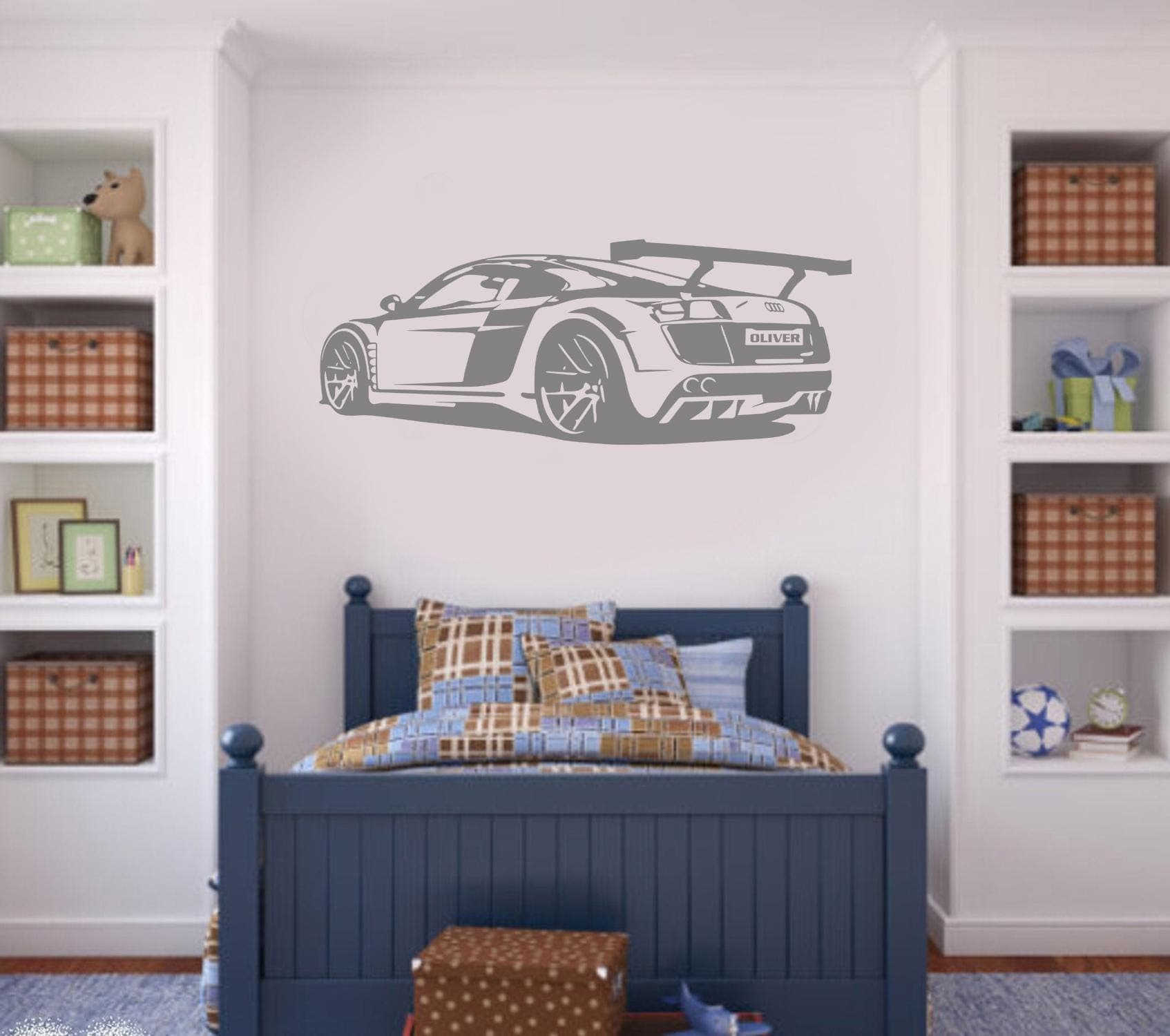Personalised Super Car Wall Decal – Boys Room Sports Car Decor AR8 - image 4