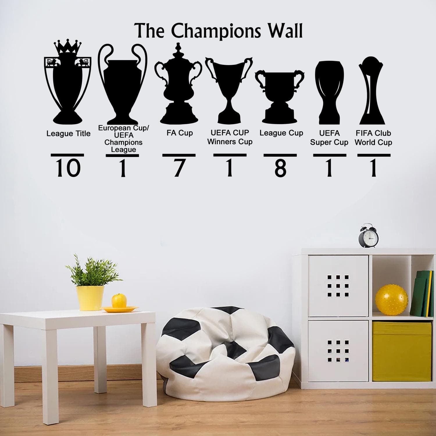 Manchester Blue The Champions Wall Sticker | Football Trophy Wall Decal | City Supporter Wall Art | Sports Bedroom Decor - image 3