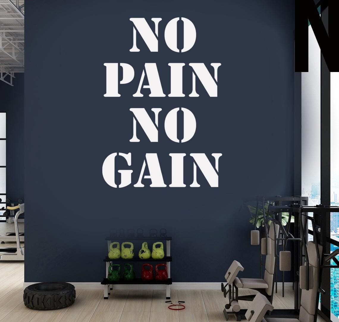 No Pain No Gain Vinyl Wall Decal | Gym Motivation Quote Wall Sticker NPNG S - image 3