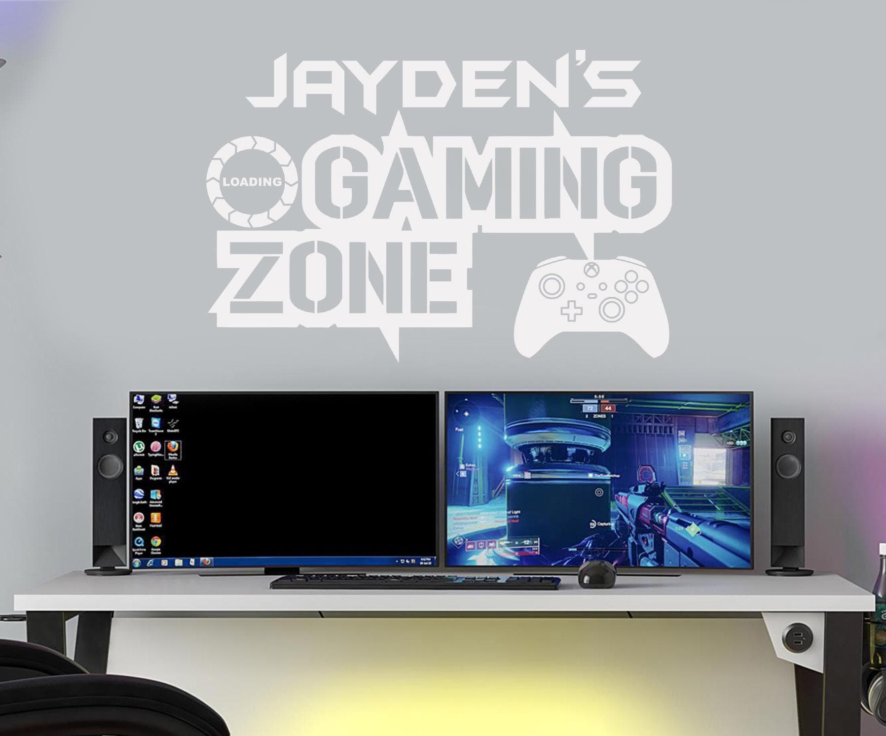 Personalised Gaming Zone Wall Decal | Controller, Loading Icon, Gamer Room Decor XBL1 - image 4
