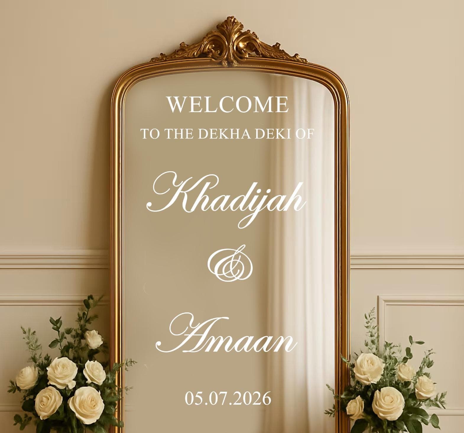 Bengali Wedding Dekha Dekhi Personalised Sign Sticker | Bride & Groom Meeting Decor