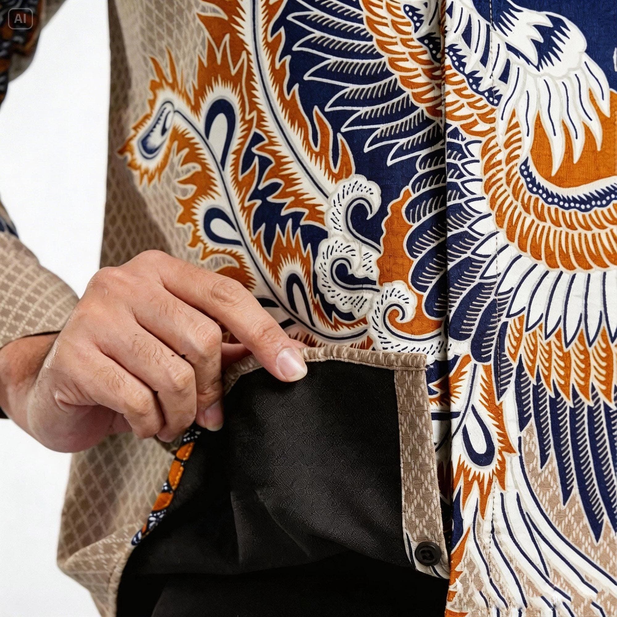 Men's Batik Shirt – Chandraprana Motif Silk-Cotton Long Sleeve Formal Indonesian Heritage - image 5