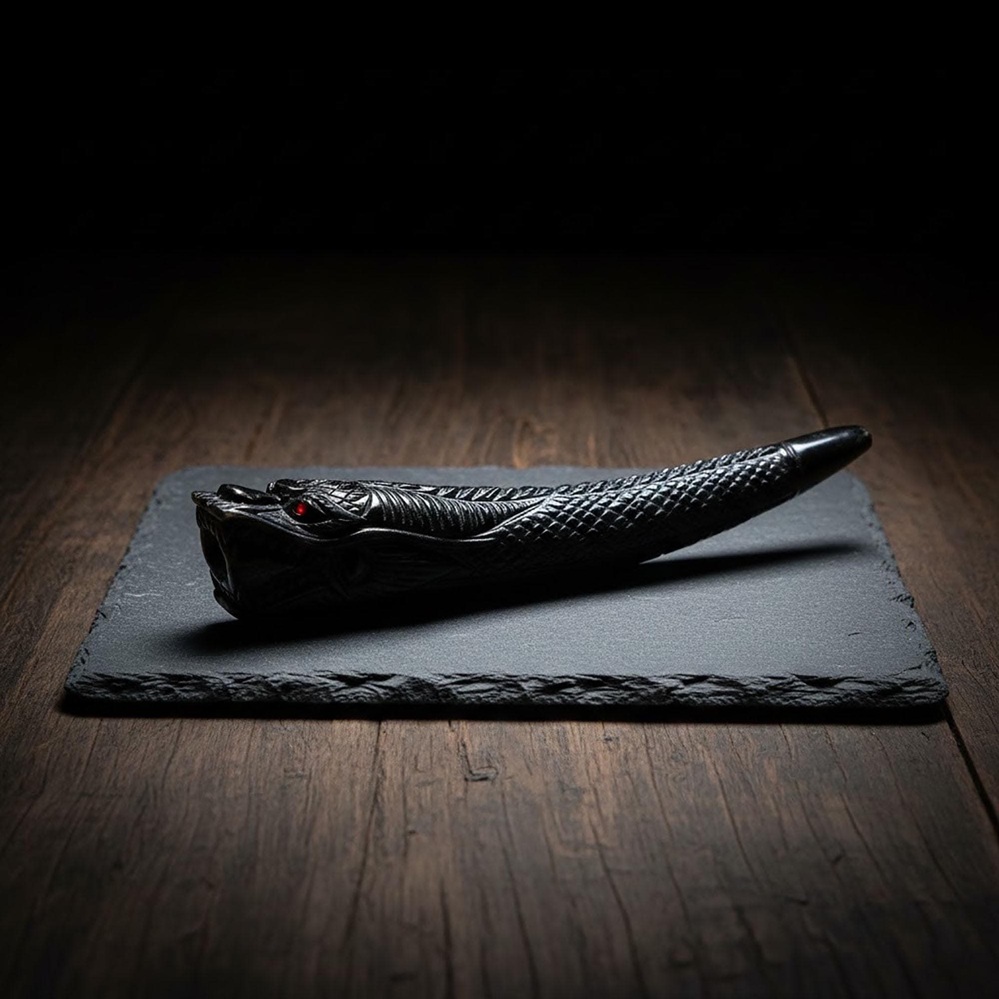 Hand-Carved Black Buffalo Horn Pipe | 3D Dragon Carving Buffalo Horn Smoking Pipe | Artisan Crafted Dark Horn Tobacco Pipe | - image 3