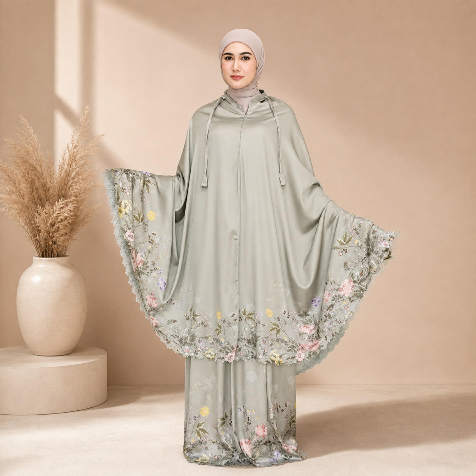 Premium Silk Mukena 2in1 Balqis Set with Prayer Mat - image 4