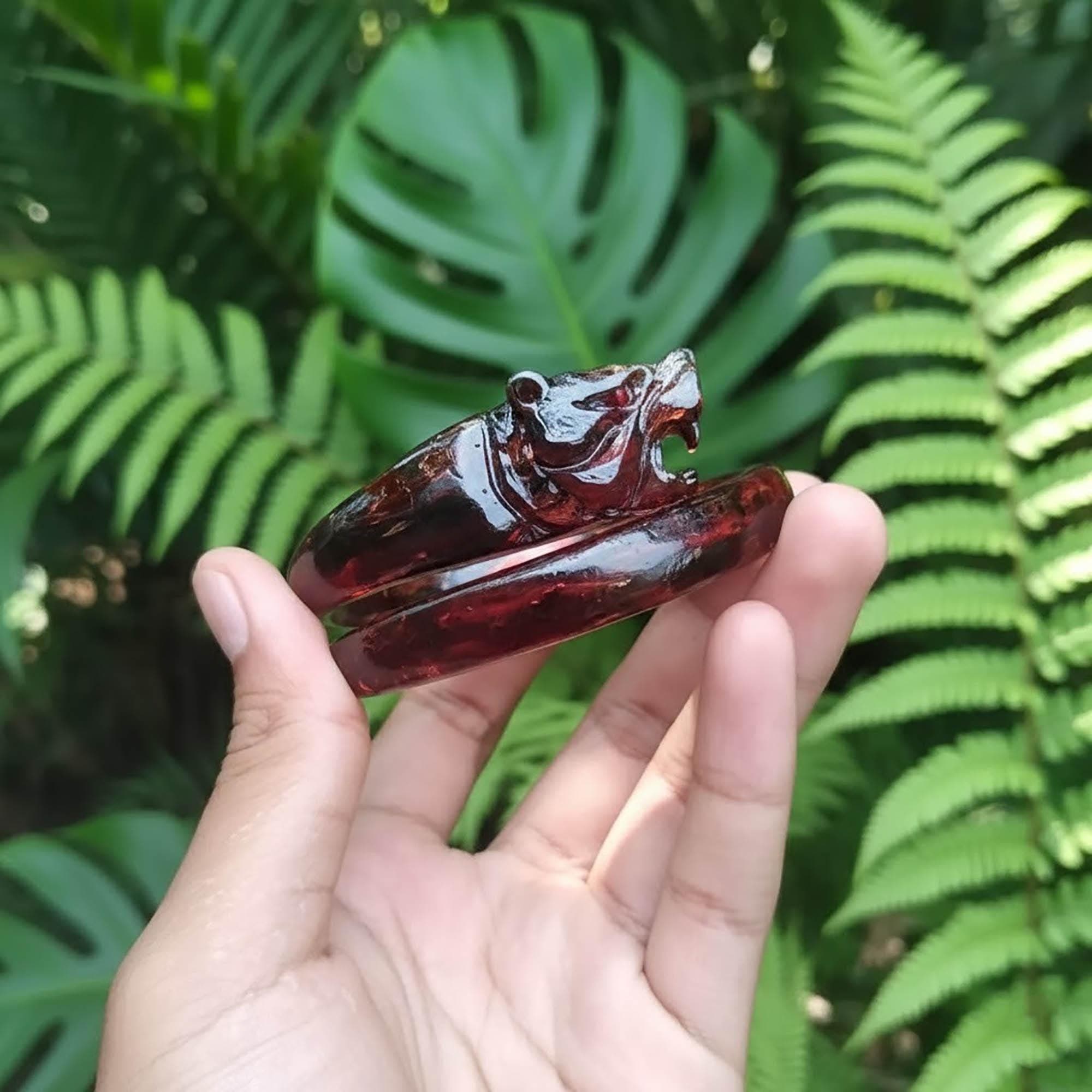Red Crystal Tiger Bangle | Akar Bahar Sea Root Bracelet