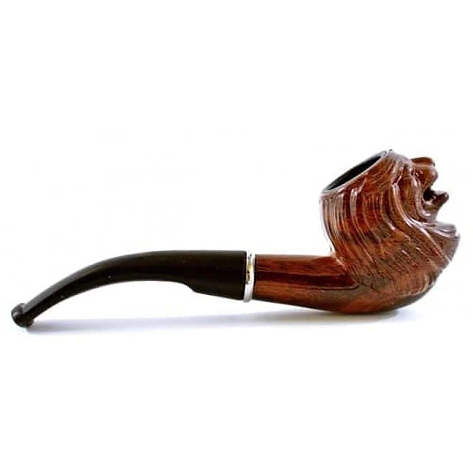Chung Feng 3736 Tobacco Smoking Pipe Pipe with Lion Carving