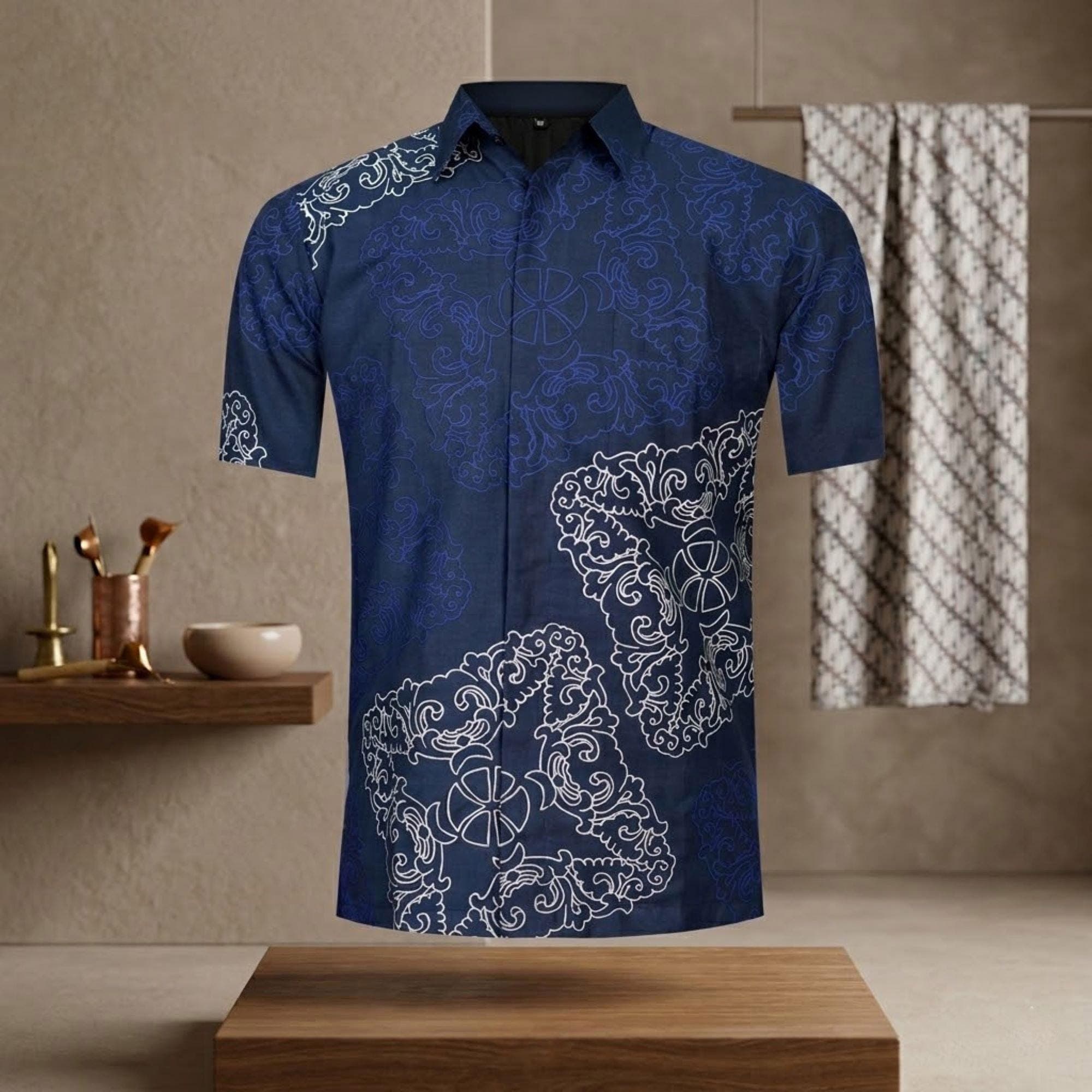 Men's Batik Shirt, Narayana Motif, Slim Fit Cotton, Ethic Formal Wear - image 3