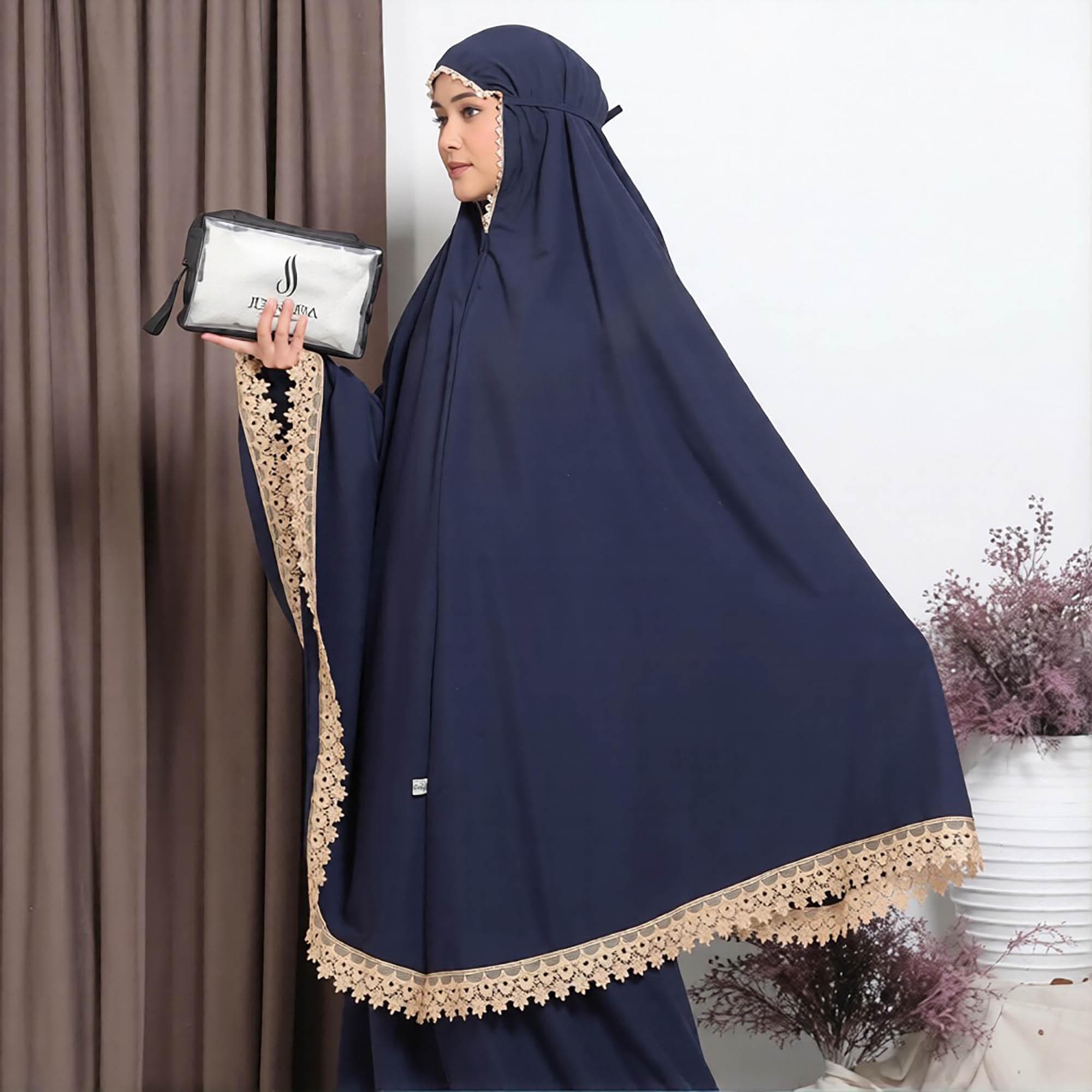 Micro Cotton Prayer Set | Jasmine Lace Mukena, Adult Size - image 5