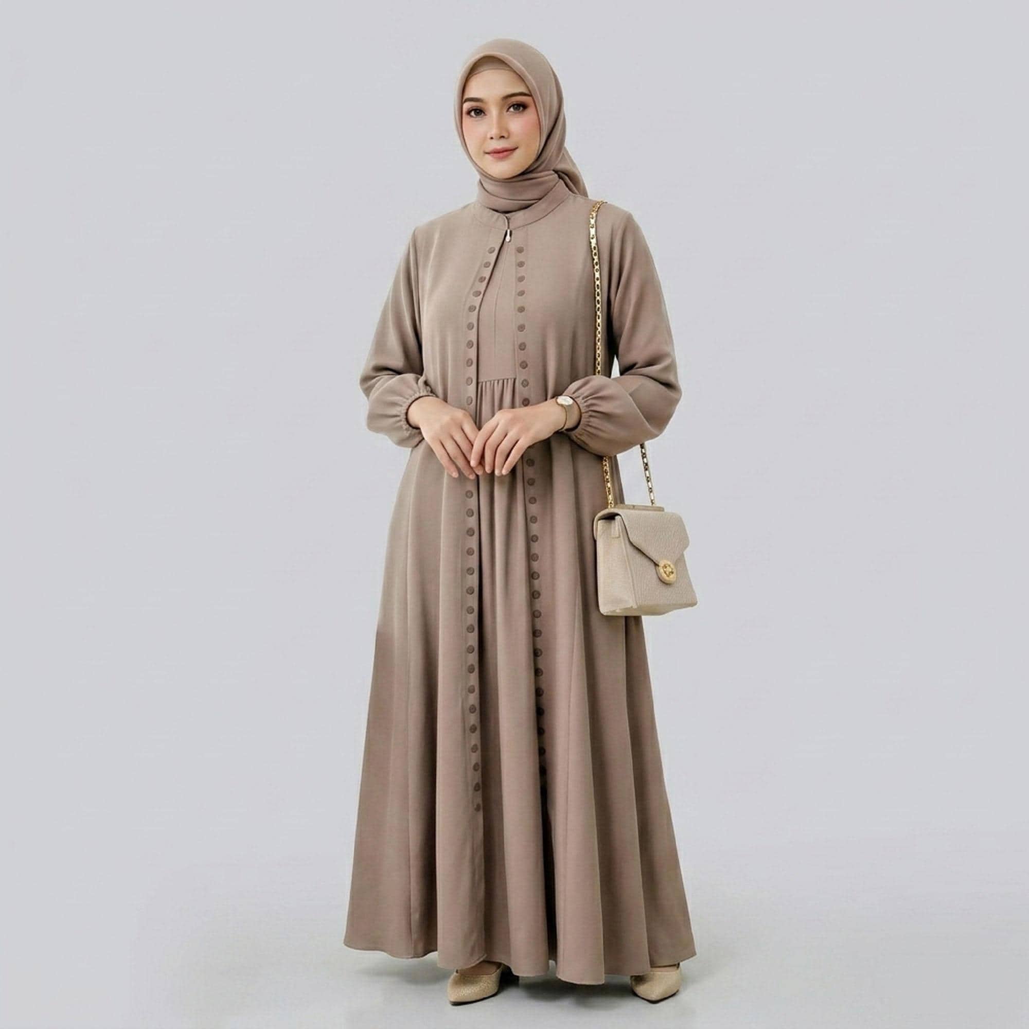 Elegant Sequin Abaya – Linen Kaftan Maxi Dress for Eid