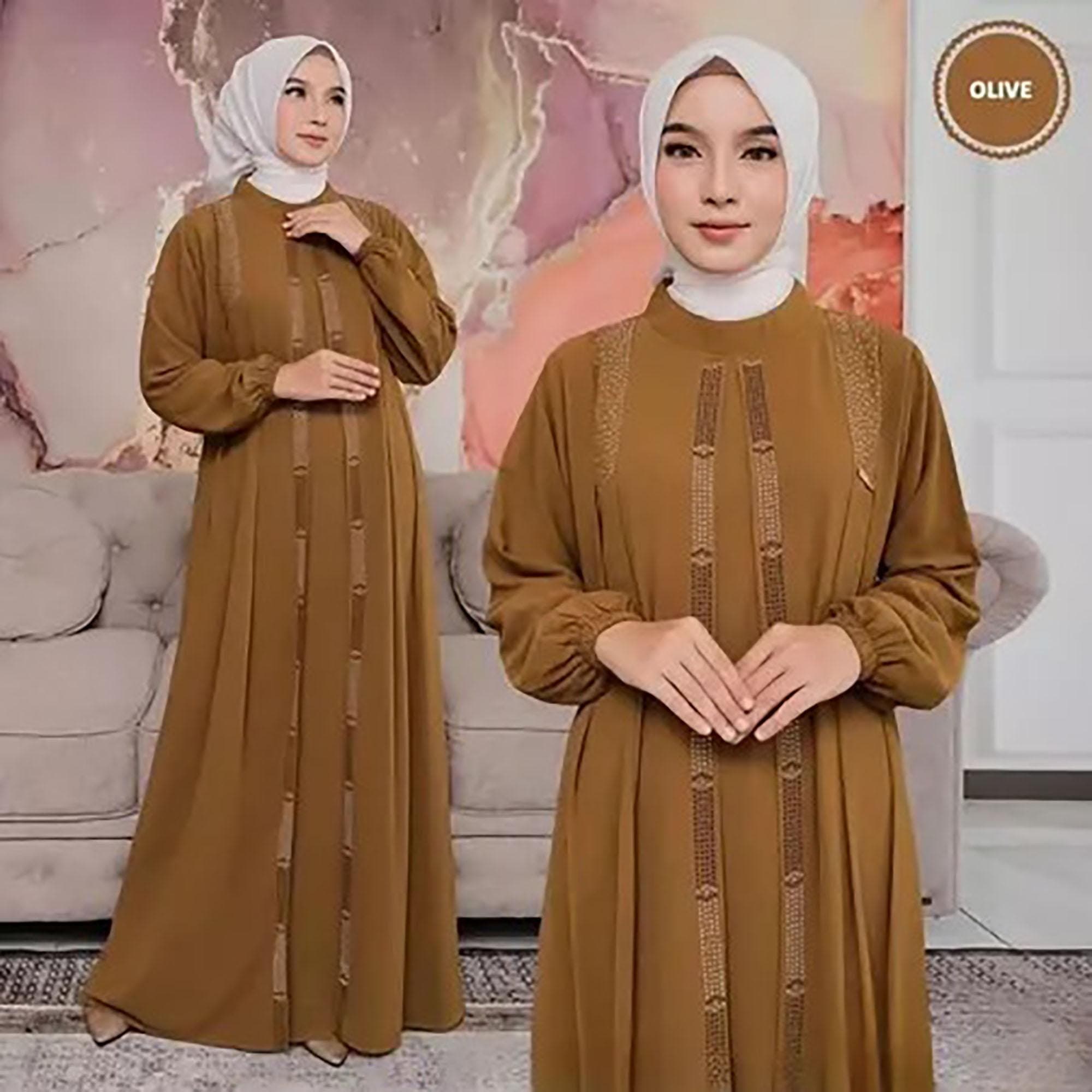 Crinkle Abaya Dress | Ironless Airflow Maxi Gown, Dubai Style, Pearl Shoulder
