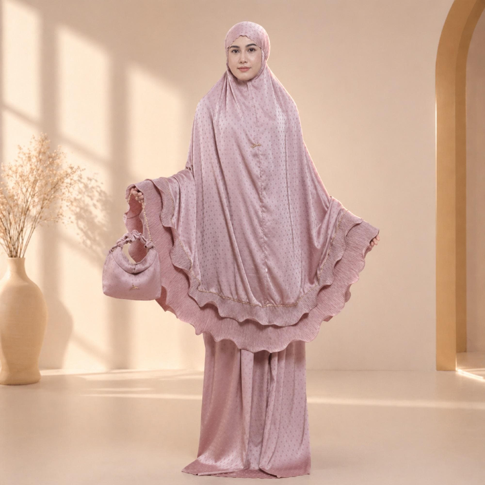 Luxury Silk Prayer Set for Women 2-in-1 Mukena with Travel Bag - image 3