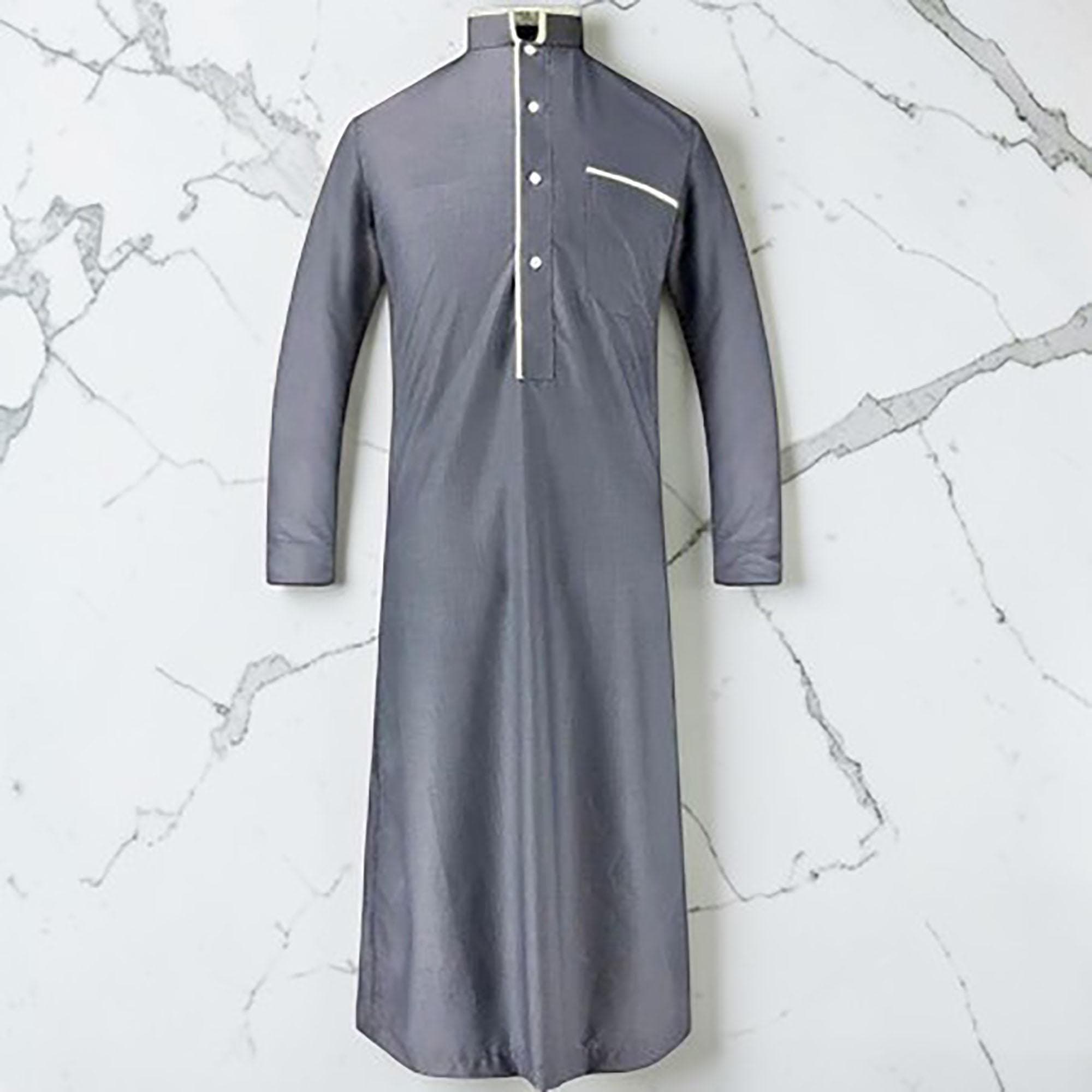 Men's Luxe Blend Thobe | Classic Long Sleeve Arabic Gown with Buttons - image 4