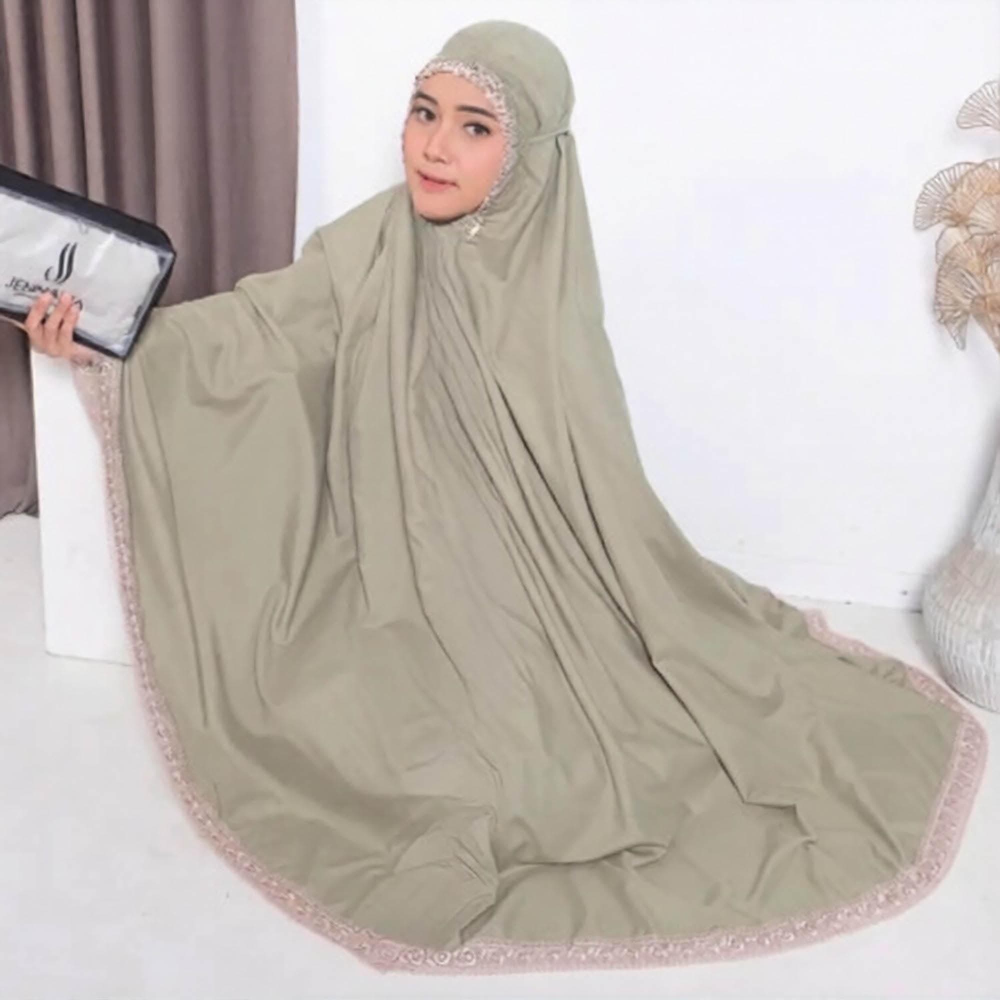 Micro Cotton Prayer Set | Jasmine Lace Mukena, Adult Size - image 4
