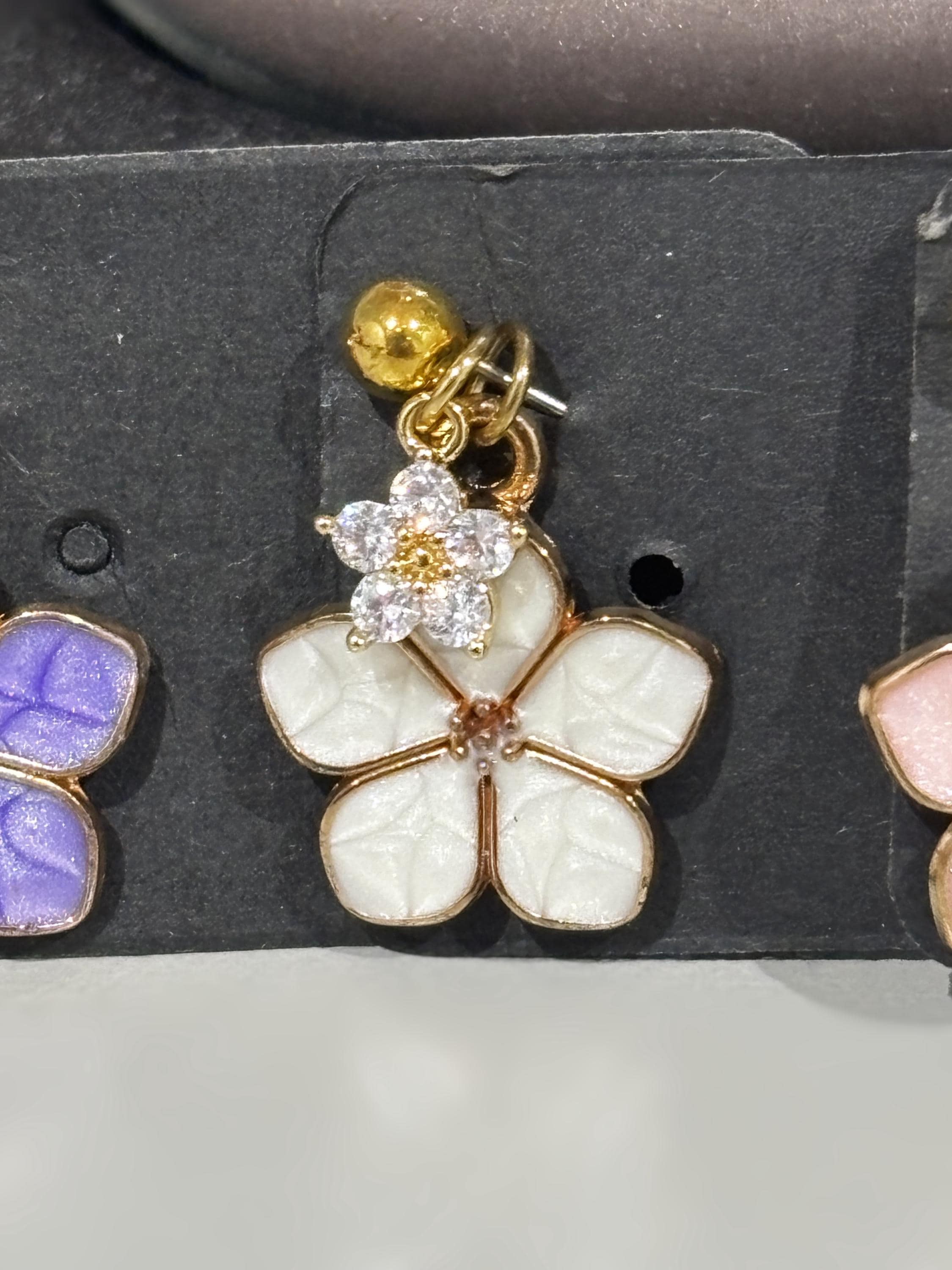 Flower Hijab Pins with Crystal Charms - image 4
