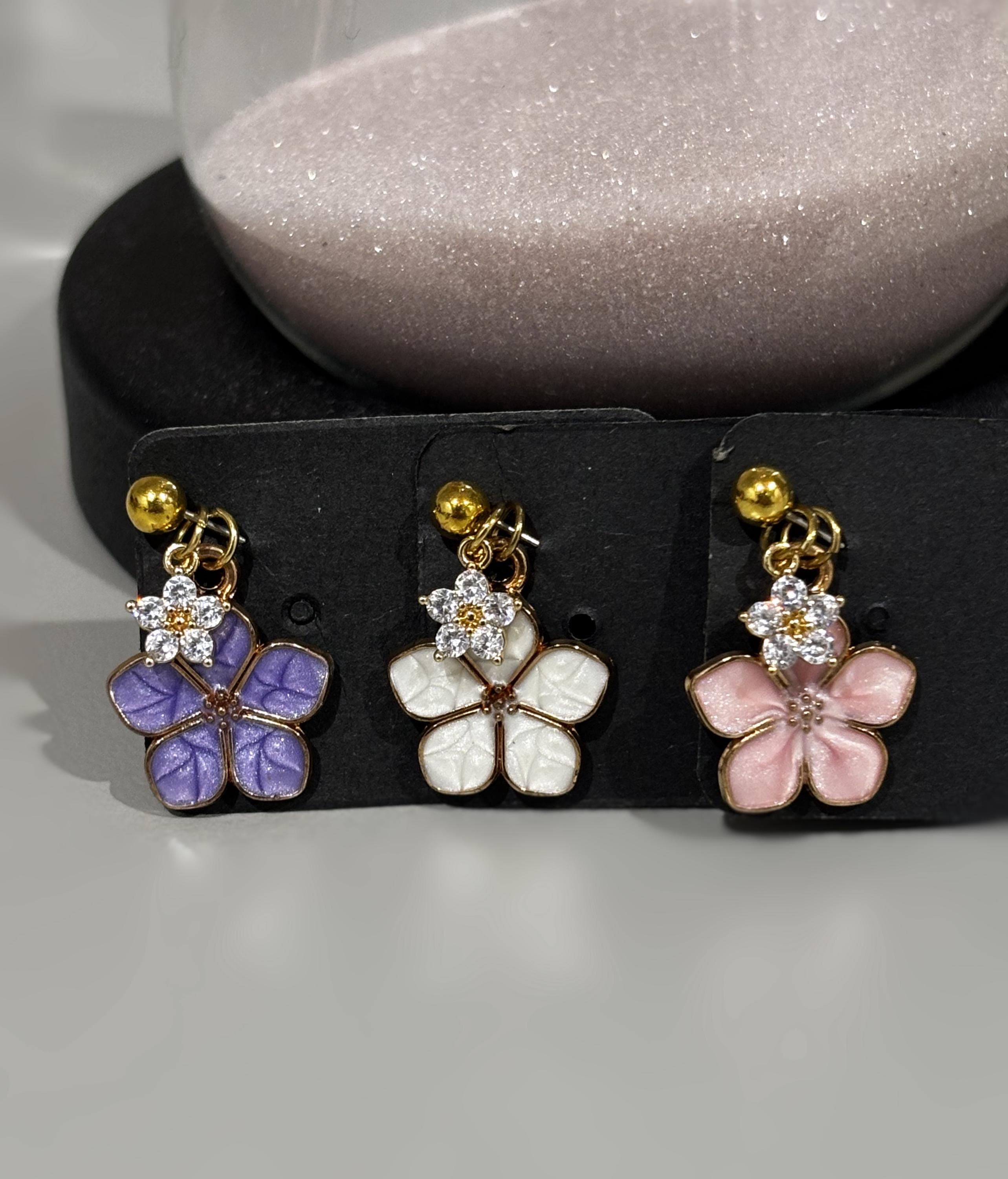 Flower Hijab Pins with Crystal Charms