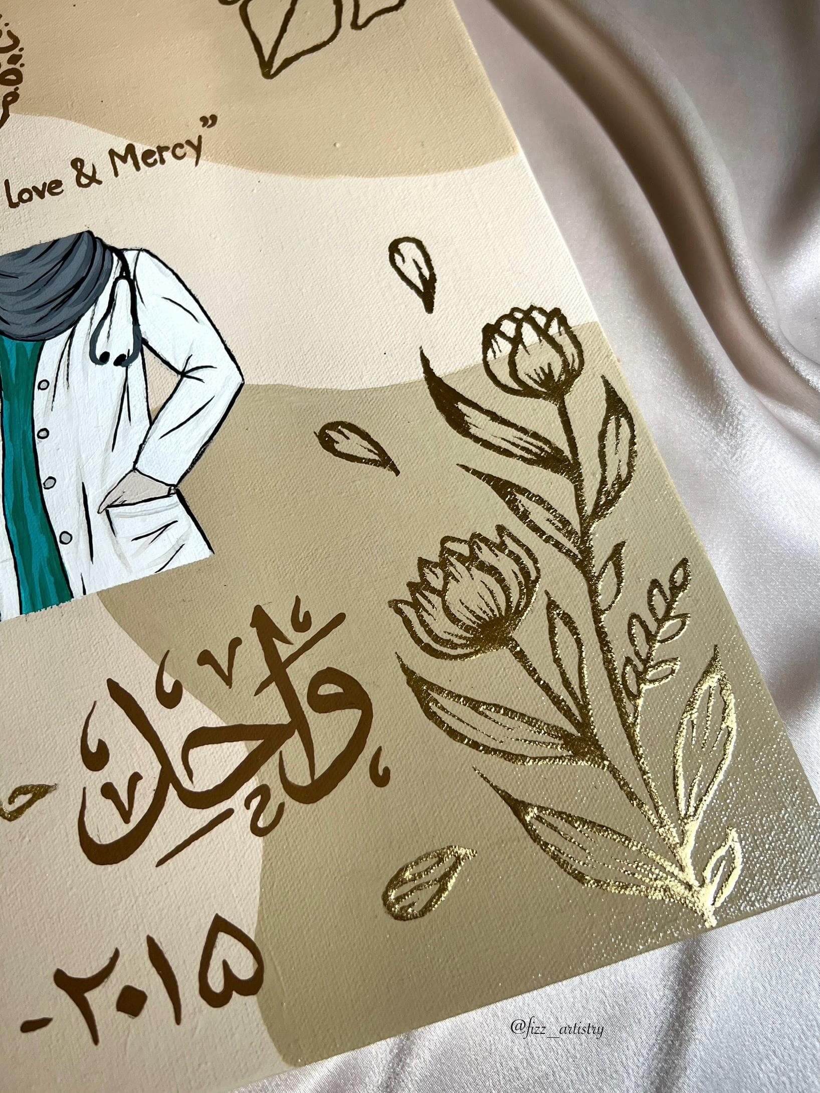 Handmade Graduation + Wedding/Nikkah Canvas for Doctors/Engineers | Personalized Islamic Art Gift | HandPainted | Couple Art | Fizz Artistry - image 5
