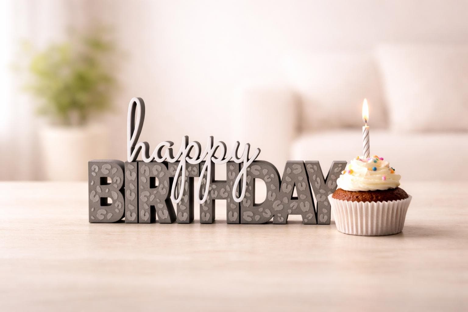 Happy Birthday Schriftzug im Leo-Look | Schritzug Happy Birthday | Schriftzug | Leo-Look | Happy Birthday | Geschenkidee - image 3