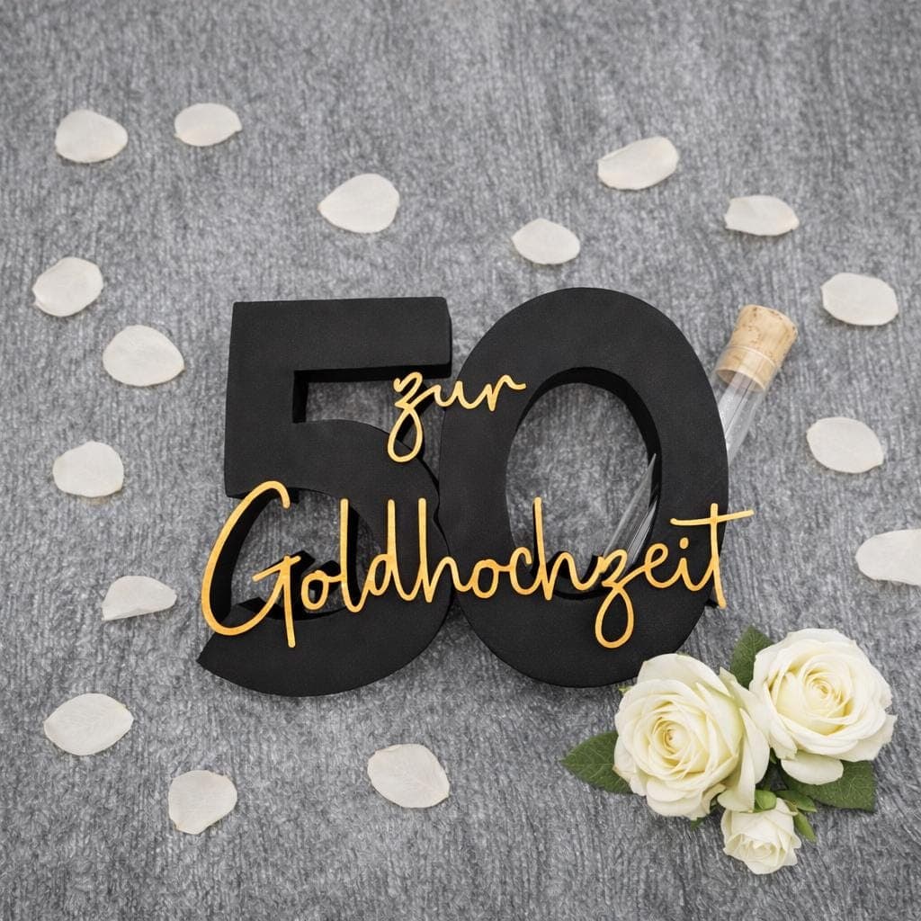 Geldgeschenk zur Goldhochzeit | Goldhochzeit | Gelgeschenk | 50. Jahre | 3D Druck - image 3