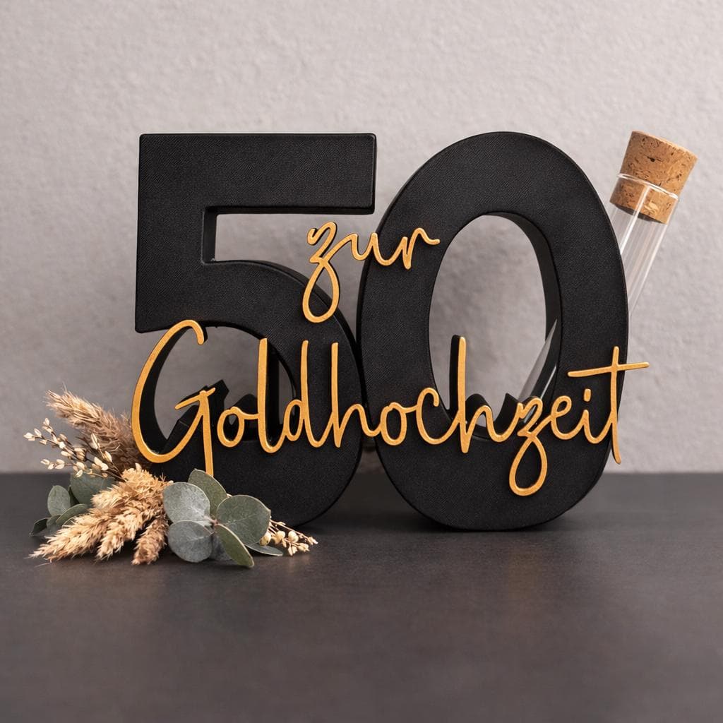 Geldgeschenk zur Goldhochzeit | Goldhochzeit | Gelgeschenk | 50. Jahre | 3D Druck