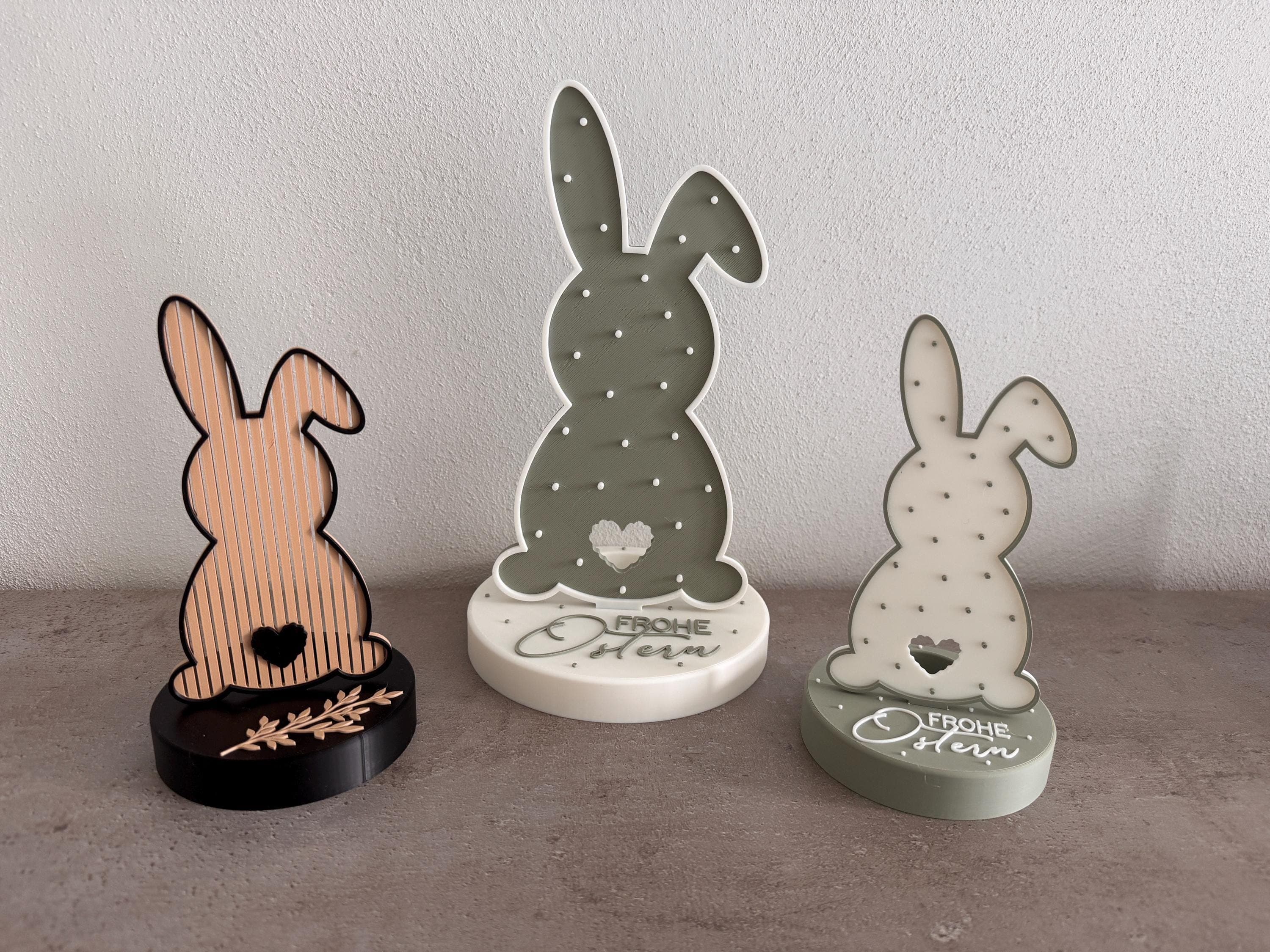 Osterdeko Hase mit Licht | Osterdeko | Ostern | 3D | Hase - image 3