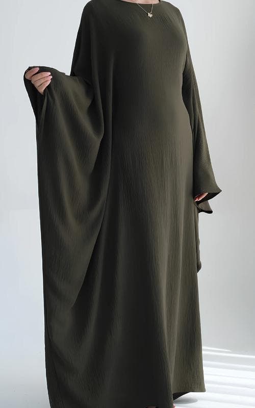 Pleated Kimono Abaya - Lightweight Polyester, Versatile Modest Wear