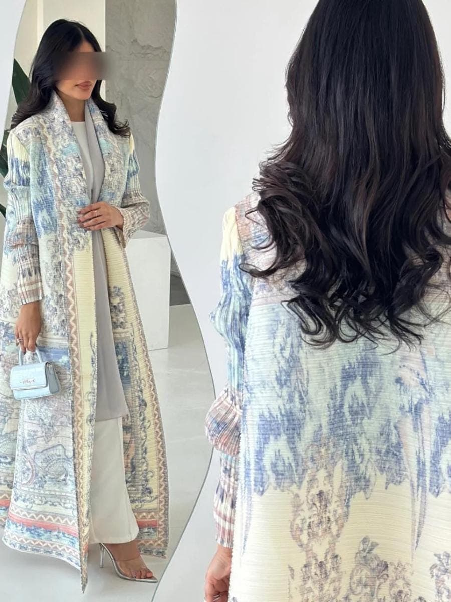 Almaira- Pleated Open Abaya Kimono Style – Elegant Modest Fashion | Casual Abaya Coat for Everyday Wear - image 3