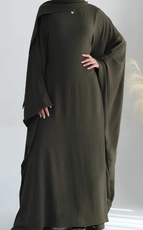 Pleated Kimono Abaya - Lightweight Polyester, Versatile Modest Wear - image 3
