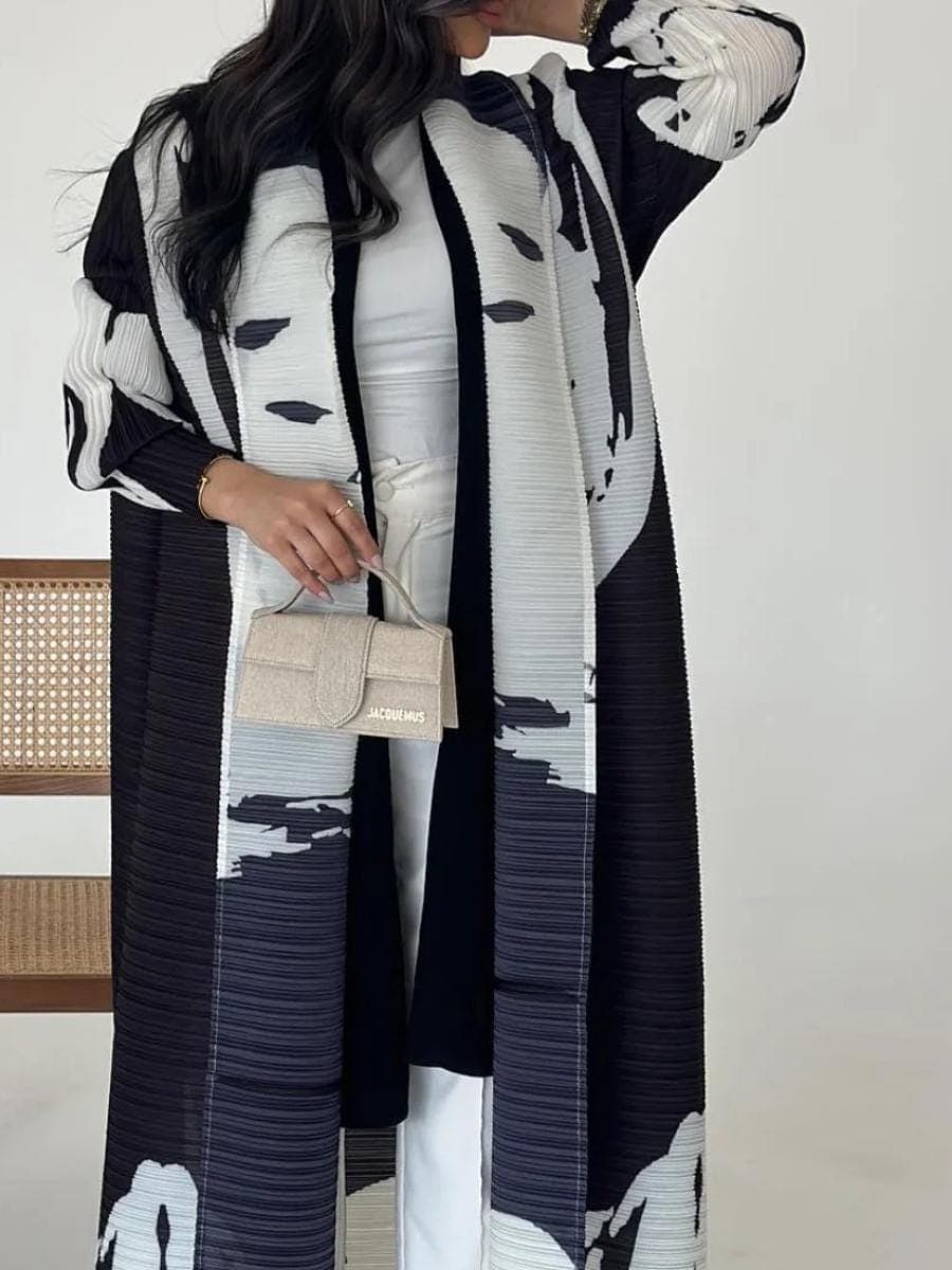 Panda - Pleated Open Abaya Kimono Style – Elegant Modest Fashion | Casual Abaya Coat for Everyday Wear - image 5