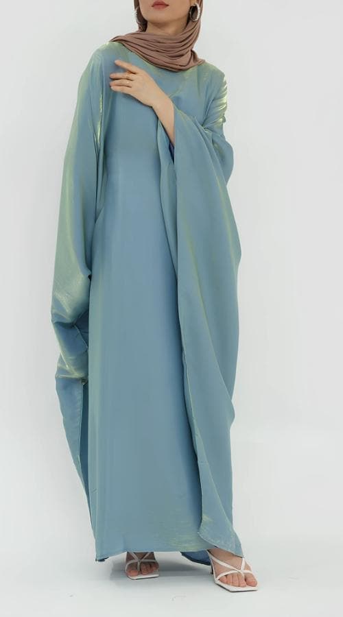 Satin Elegance Butterfly Abaya
