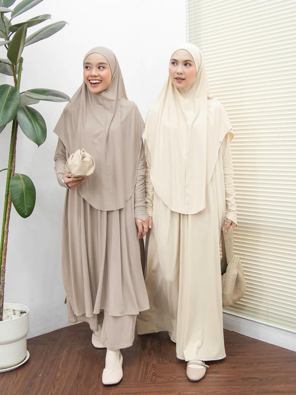 Modest Muslimah Dress Set: Soft Neutral Tones, Breathable Fabric - image 5