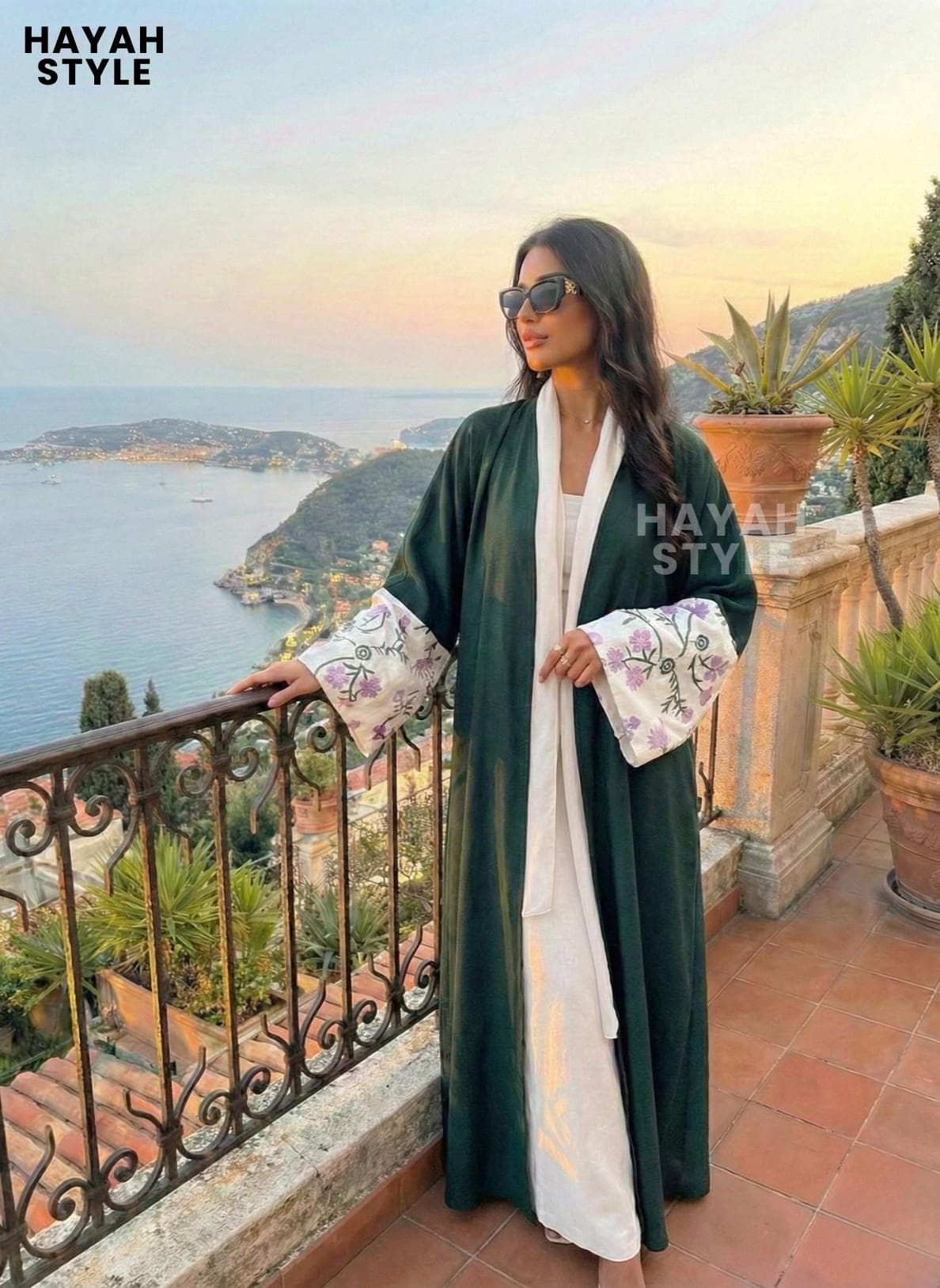 Open Abaya With Embroidered Floral Sleeves: Islamic Clothing, Modest Fashion - image 5