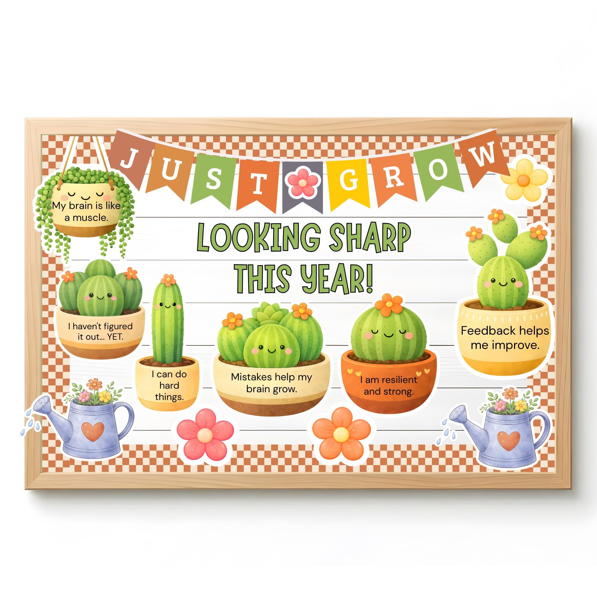 Growth Mindset Bulletin Board Kit Printable, SEL Classroom Decor, Editable Canva Positive Affirmations, SEL Posters, Back to School Display - image 4