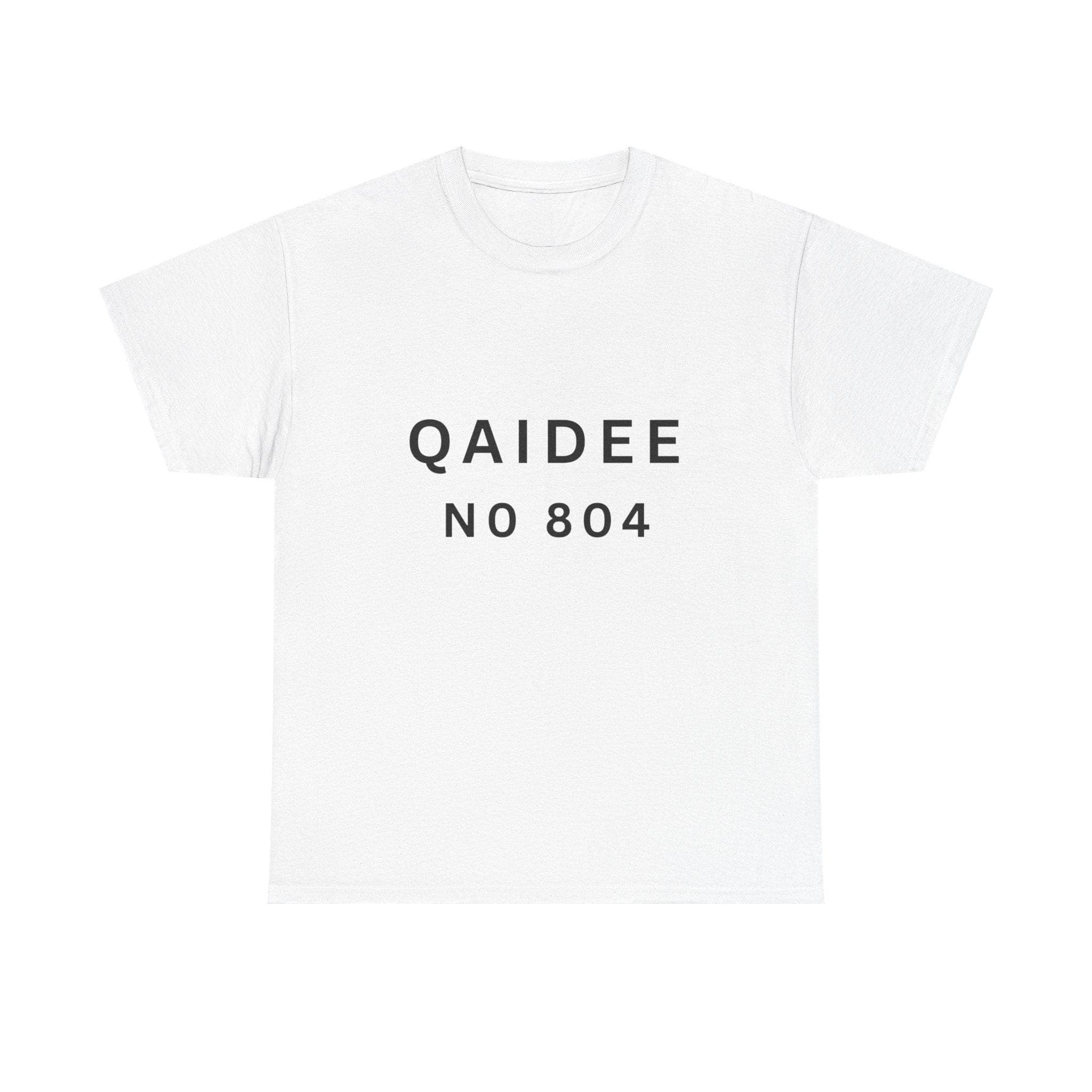 QAIDEE NO 804 T-Shirt | Minimalist Text Graphic Tee