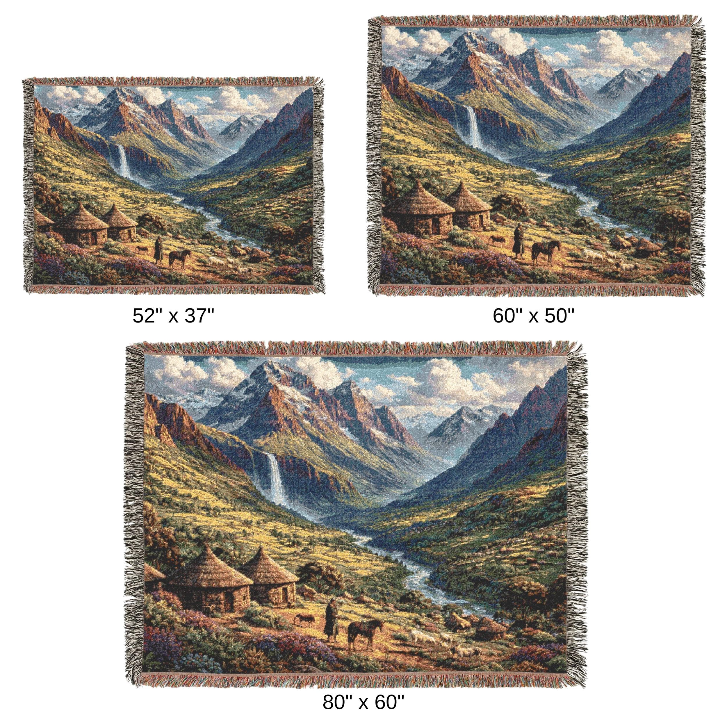 Mountain Valley Tapestry Wall Hanging Woven Throw Blanket Waterfall River Landscape Rustic Cabin Lodge Decor Nature Lover Gift Wall Art - image 5